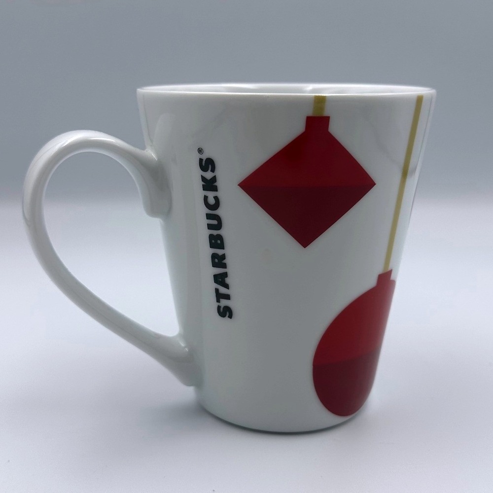 Starbucks‎ 2012 Holiday Red Geometric White Ceramic Mug